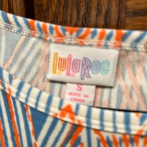 LuLaRoe Blue and Orange Short Sleeve Tee